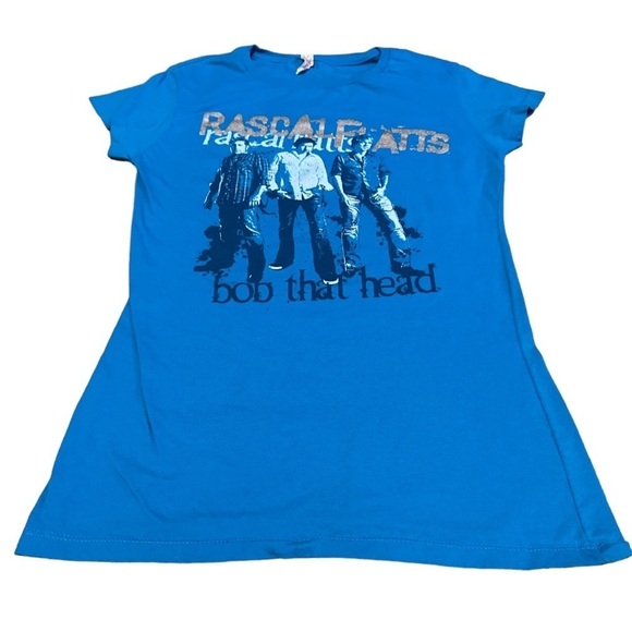 Rascal flatts Bob that head album shirt women’s large teal band tee country rock - Picture 1 of 5